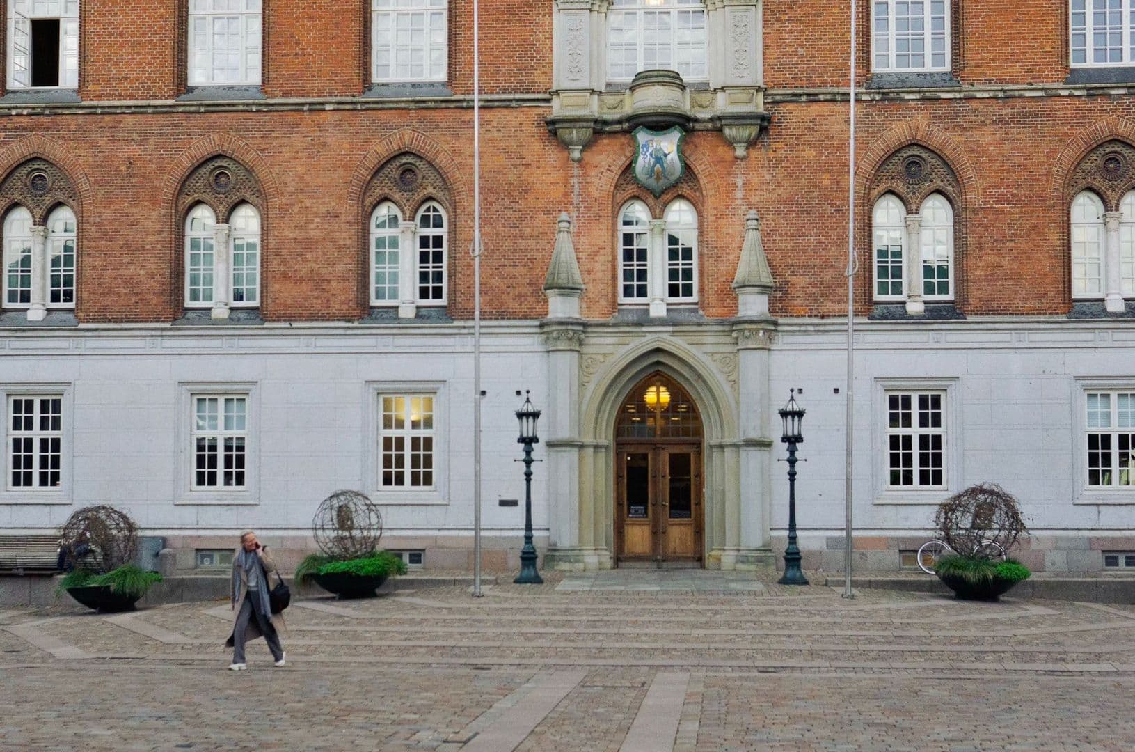Odense town hall? With a woman walking in front